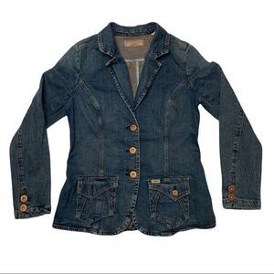 Levi Strauss Signature Women's Dark Blue Denim Jean Jacket  SZ M